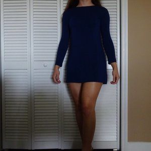 Mini Long-Sleeved Navy Dress